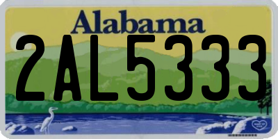 AL license plate 2AL5333