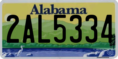 AL license plate 2AL5334