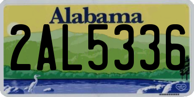 AL license plate 2AL5336