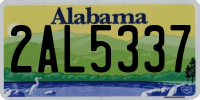 AL license plate 2AL5337