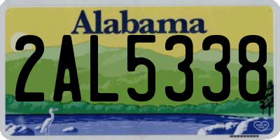 AL license plate 2AL5338