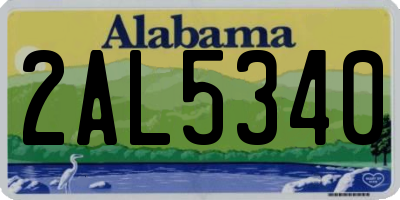 AL license plate 2AL5340