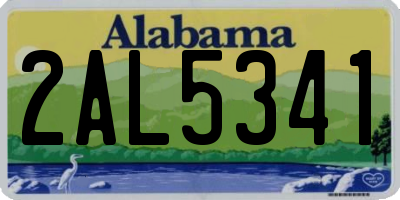 AL license plate 2AL5341