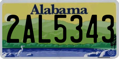 AL license plate 2AL5343