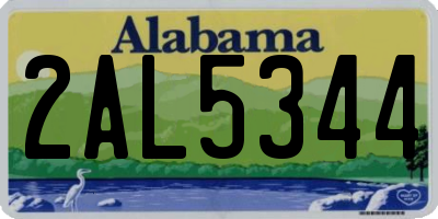 AL license plate 2AL5344