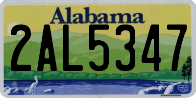 AL license plate 2AL5347