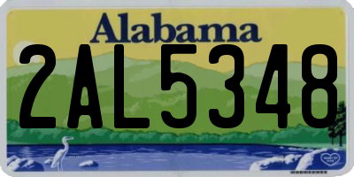AL license plate 2AL5348