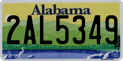 AL license plate 2AL5349