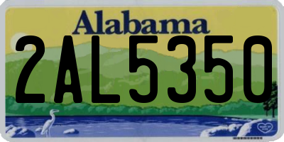 AL license plate 2AL5350