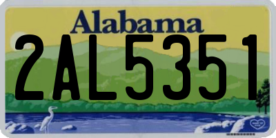 AL license plate 2AL5351