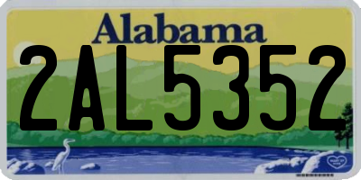 AL license plate 2AL5352