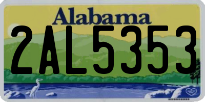 AL license plate 2AL5353