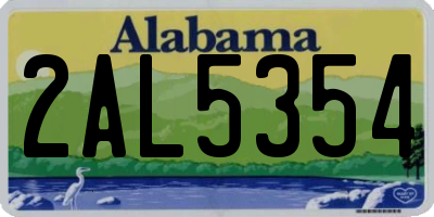 AL license plate 2AL5354