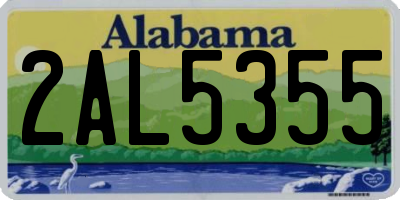 AL license plate 2AL5355