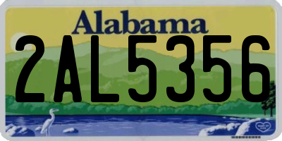 AL license plate 2AL5356