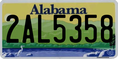 AL license plate 2AL5358