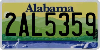 AL license plate 2AL5359