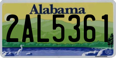 AL license plate 2AL5361