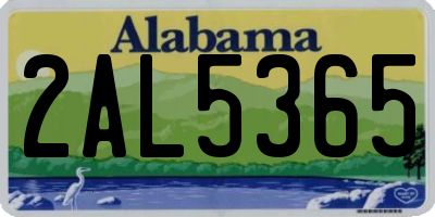AL license plate 2AL5365