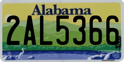 AL license plate 2AL5366