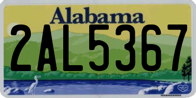 AL license plate 2AL5367
