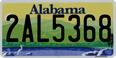 AL license plate 2AL5368