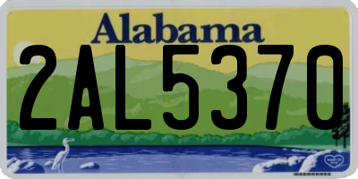 AL license plate 2AL5370