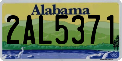AL license plate 2AL5371