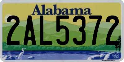 AL license plate 2AL5372