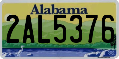 AL license plate 2AL5376