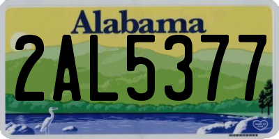 AL license plate 2AL5377
