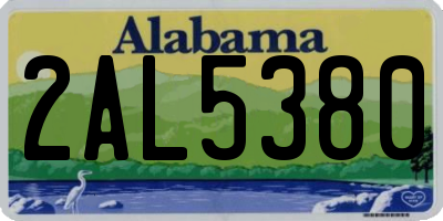 AL license plate 2AL5380