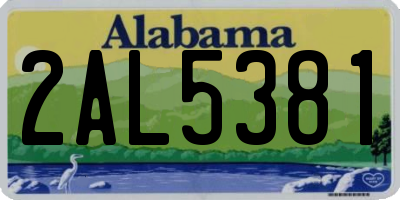 AL license plate 2AL5381