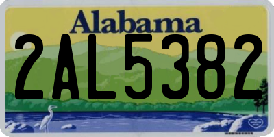 AL license plate 2AL5382