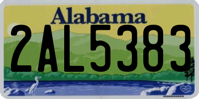 AL license plate 2AL5383