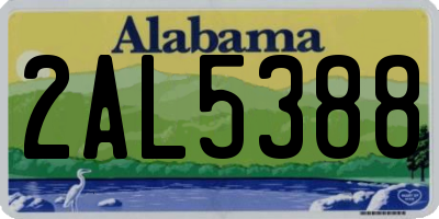 AL license plate 2AL5388
