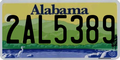 AL license plate 2AL5389
