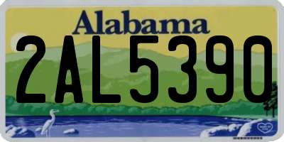 AL license plate 2AL5390