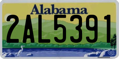 AL license plate 2AL5391