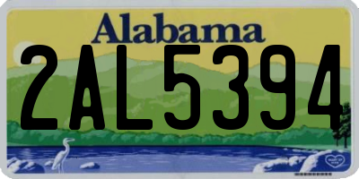 AL license plate 2AL5394