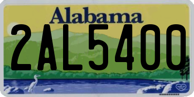 AL license plate 2AL5400