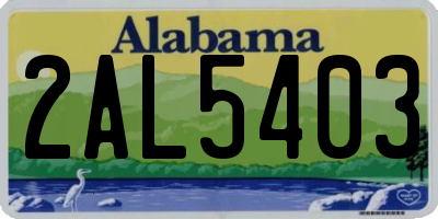 AL license plate 2AL5403