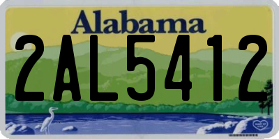 AL license plate 2AL5412