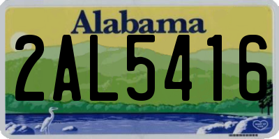AL license plate 2AL5416