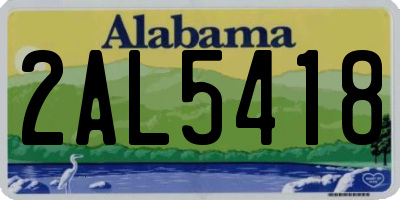 AL license plate 2AL5418