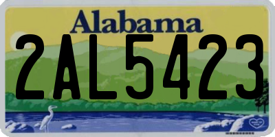 AL license plate 2AL5423