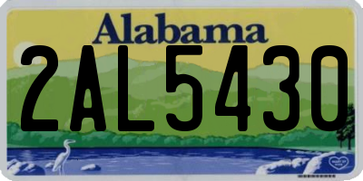 AL license plate 2AL5430