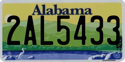 AL license plate 2AL5433