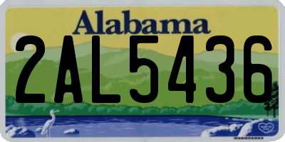 AL license plate 2AL5436