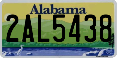 AL license plate 2AL5438